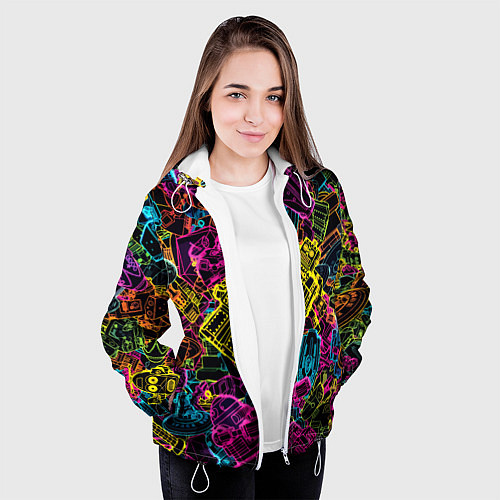 Женская куртка Cyber space pattern Fashion 3022 / 3D-Белый – фото 3