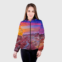 Куртка с капюшоном женская Краски природы Горы Neon Китай, цвет: 3D-черный — фото 2