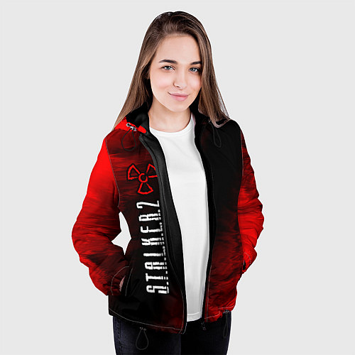 Женская куртка СТАЛКЕР 2 Абстракция По вертикали / 3D-Черный – фото 3