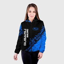 Куртка с капюшоном женская СУБАРУ Racing Следы, цвет: 3D-черный — фото 2