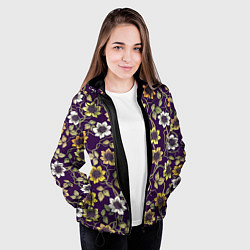 Куртка с капюшоном женская Цветущий куст, цвет: 3D-черный — фото 2