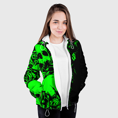 Женская куртка Сабатон sabaton черепа / 3D-Белый – фото 3