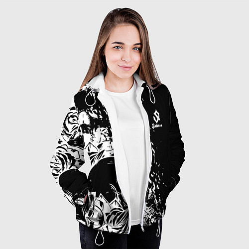 Женская куртка Sabaton - сабатон черепа / 3D-Белый – фото 3
