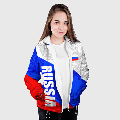 Женская куртка RUSSIA - SPORTWEAR - ТРИКОЛОР / 3D-Белый – фото 3