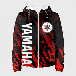 Куртка с капюшоном женская Yamaha - Красные пятна, цвет: 3D-белый