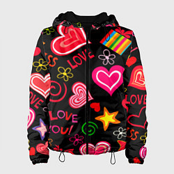 Куртка с капюшоном женская Я ЛЮБЛЮ ТЕБЯ РОДНАЯ!, цвет: 3D-черный