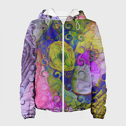 Куртка с капюшоном женская ИЛЛЮЗИЯ ЦВЕТОВ, цвет: 3D-белый