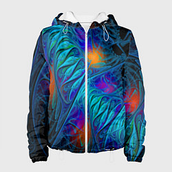 Куртка с капюшоном женская Neon pattern Неоновый паттерн, цвет: 3D-белый