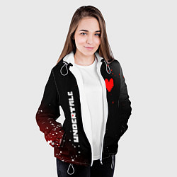 Куртка с капюшоном женская Undertale брызги красок, цвет: 3D-белый — фото 2