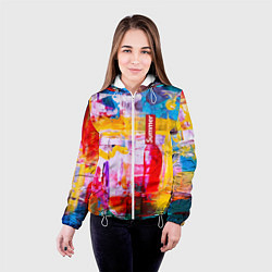 Куртка с капюшоном женская Импрессионизм Лето Абстракция Impressionism Summer, цвет: 3D-белый — фото 2