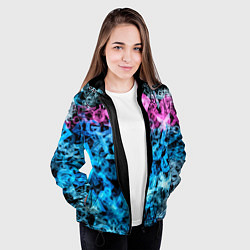 Куртка с капюшоном женская Хаос из букв, цвет: 3D-черный — фото 2