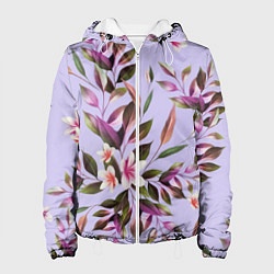 Куртка с капюшоном женская Цветы Вересковый Сад, цвет: 3D-белый