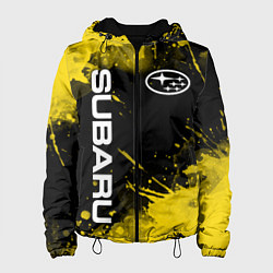 Куртка с капюшоном женская СУБАРУ - SUBARU Желтые пятна, цвет: 3D-черный