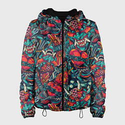 Куртка с капюшоном женская Japanese mask l Oni, цвет: 3D-черный