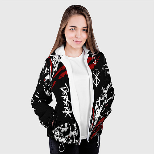 Женская куртка BERSERK BLACK MASK - БЕРСЕРК ЧЁРНАЯ МАСКА / 3D-Белый – фото 3