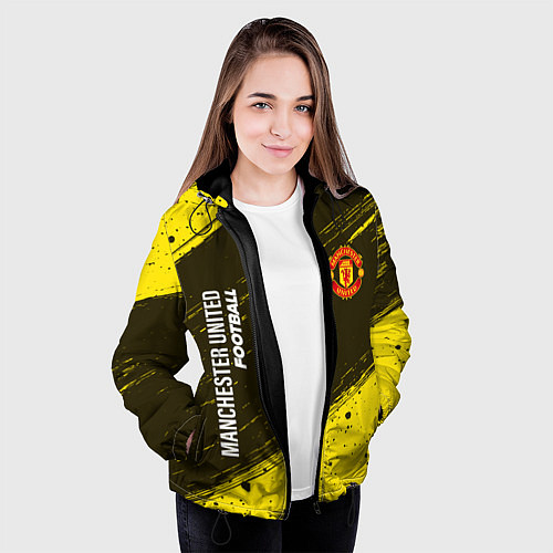 Женская куртка MANCHESTER UNITED Football - Краска / 3D-Черный – фото 3