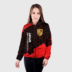Куртка с капюшоном женская ПОРШЕ Sport Графика, цвет: 3D-черный — фото 2