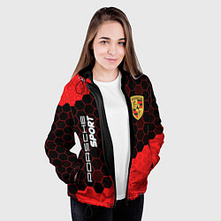 Куртка с капюшоном женская ПОРШЕ Sport Графика, цвет: 3D-черный — фото 2