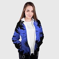 Куртка с капюшоном женская Абстрактный морозный узор Abstract frost pattern, цвет: 3D-белый — фото 2