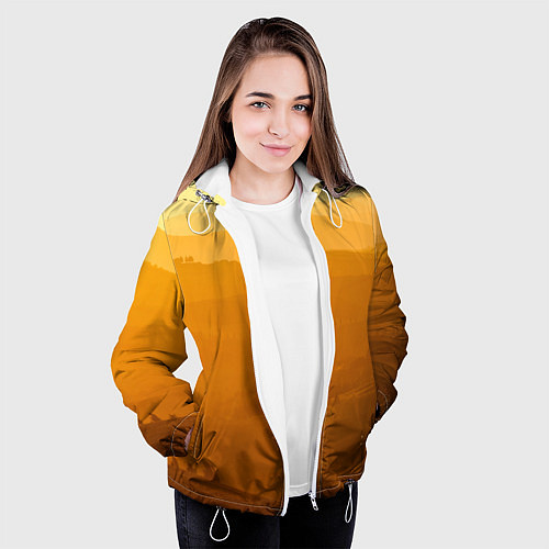 Женская куртка Закат в пригороде / 3D-Белый – фото 3