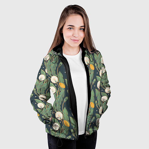 Женская куртка Цветение одуванчиков / 3D-Черный – фото 3