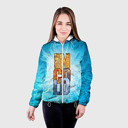 Куртка с капюшоном женская IN COLD logo with blue ice, цвет: 3D-белый — фото 2