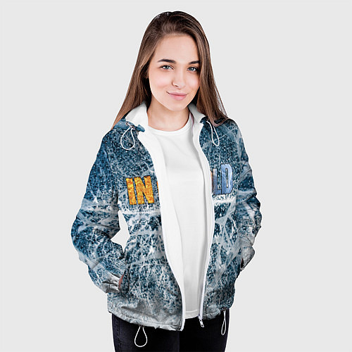 Женская куртка IN COLD horizontal logo with ice / 3D-Белый – фото 3