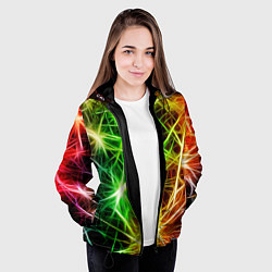 Куртка с капюшоном женская РАЗНОЦВЕТНЫЙ САЛЮТ, цвет: 3D-черный — фото 2