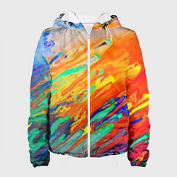 Куртка с капюшоном женская Буйство красок Лето Riot of colors Summer, цвет: 3D-белый
