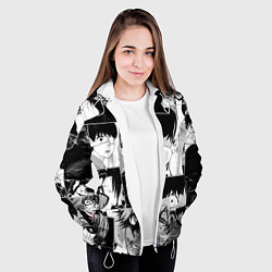 Куртка с капюшоном женская Токийский гуль паттерн, цвет: 3D-белый — фото 2