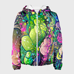 Куртка с капюшоном женская Токсичный принт, цвет: 3D-белый
