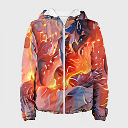 Куртка с капюшоном женская Lava & flame, цвет: 3D-белый