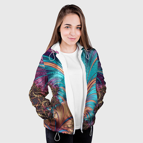 Женская куртка Floral composition Цветочная композиция / 3D-Белый – фото 3