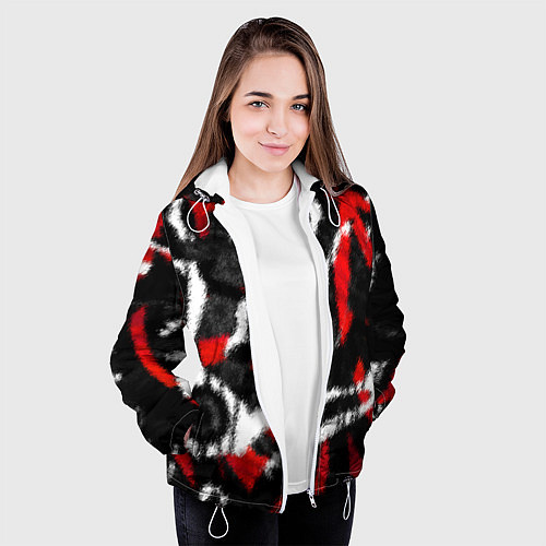 Женская куртка Масляная Аэрография Краска Штрихи / 3D-Белый – фото 3