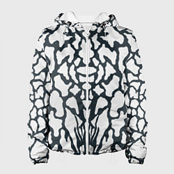 Куртка с капюшоном женская Animal Black and White Pattern, цвет: 3D-белый