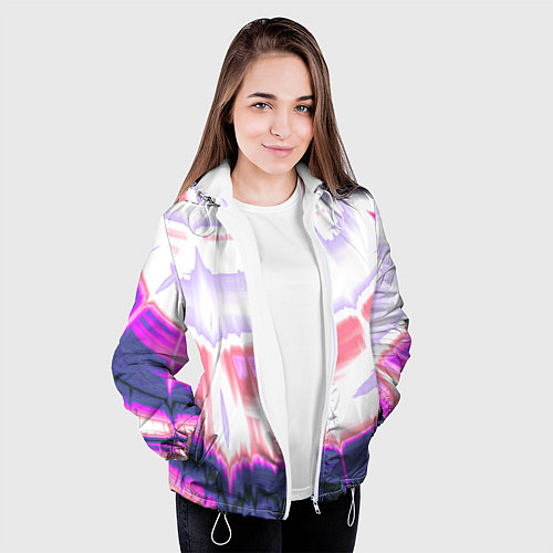 Женская куртка Тай-дай Абстракция Tie-Dye / 3D-Белый – фото 3