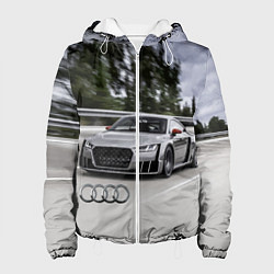Куртка с капюшоном женская Ауди на скоростном шоссе Audi on the expressway, цвет: 3D-белый