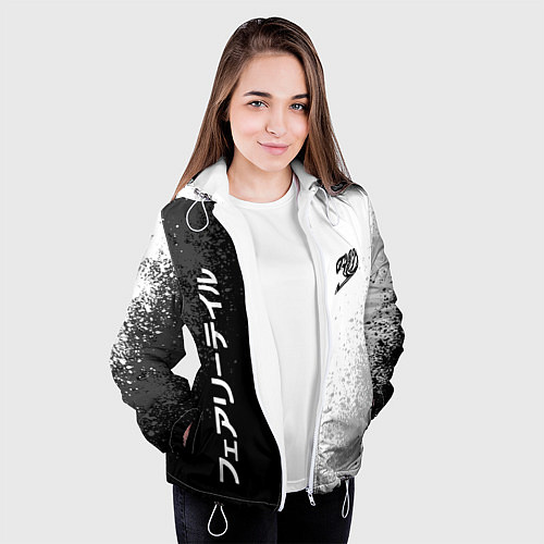 Женская куртка FAIRY TAIL BLACK AND WHITE LOGO / 3D-Белый – фото 3