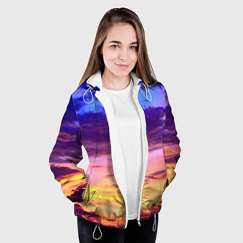 Женская куртка Небо на закате / 3D-Белый – фото 3