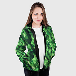 Куртка с капюшоном женская Объёмный полигональный камуфляж, цвет: 3D-черный — фото 2