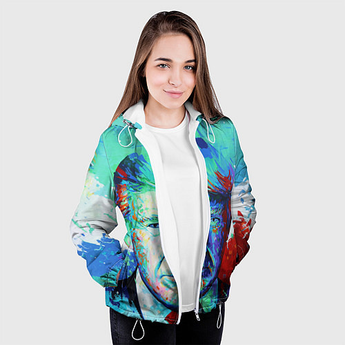 Женская куртка Дональд Трамп арт / 3D-Белый – фото 3