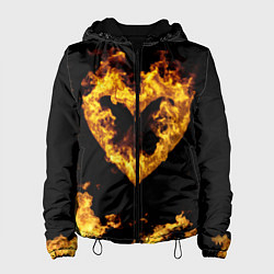 Куртка с капюшоном женская Fire Heart, цвет: 3D-черный
