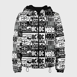 Куртка с капюшоном женская THE TEXTURE OF LEGENDARY ROCK BANDS, цвет: 3D-черный