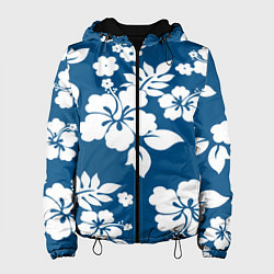 Куртка с капюшоном женская Цветочный паттерн Минимализм, цвет: 3D-черный
