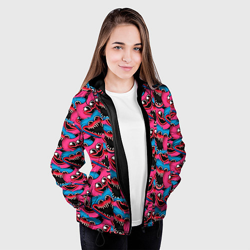 Женская куртка POPPY PLAYTIME HAGGY WAGGY AND KISSY MISSY ПАТТЕРН / 3D-Черный – фото 3