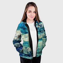 Куртка с капюшоном женская Прибрежная синева, цвет: 3D-черный — фото 2