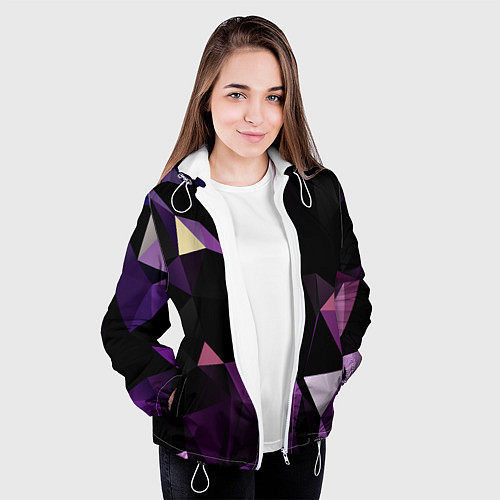 Женская куртка Полигональная магия / 3D-Белый – фото 3