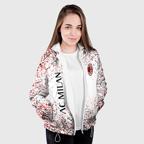 Женская куртка Ac milan logo / 3D-Белый – фото 3