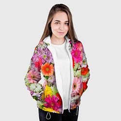 Куртка с капюшоном женская BEAUTIFUL FLOWERS, цвет: 3D-белый — фото 2