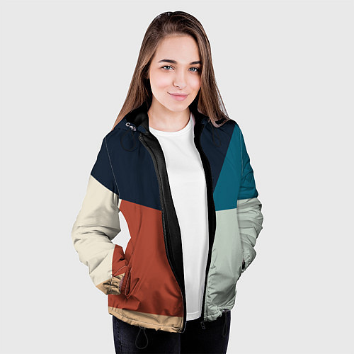 Женская куртка Абстракция из фигур / 3D-Черный – фото 3